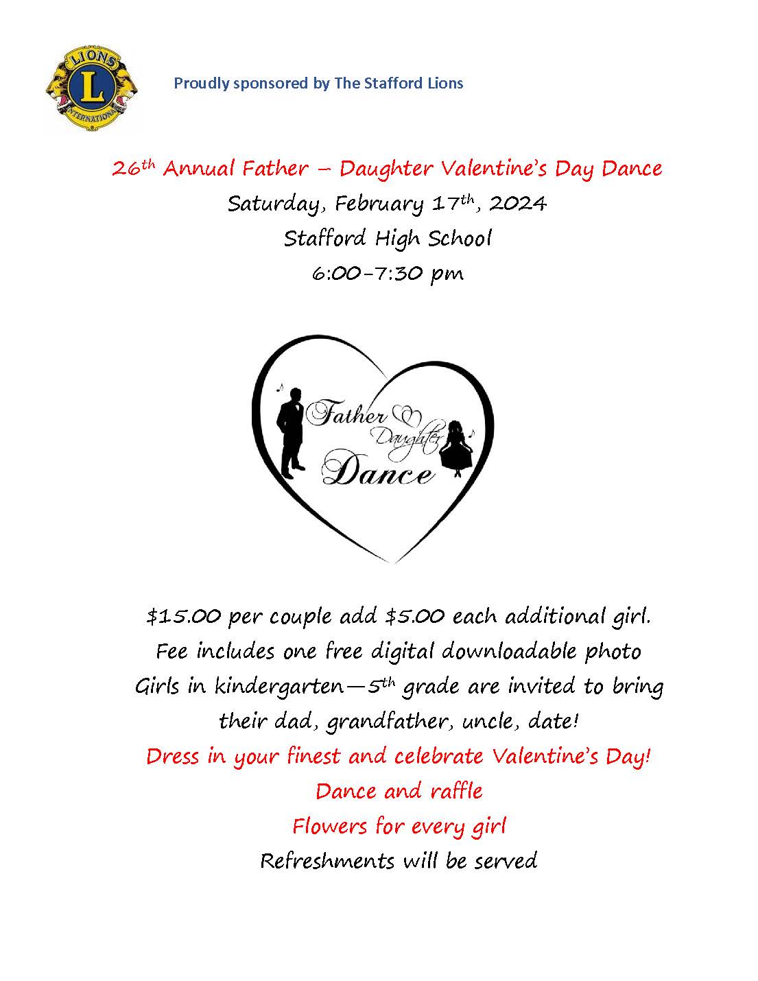 2024 Father-Daughter Dance Flyer